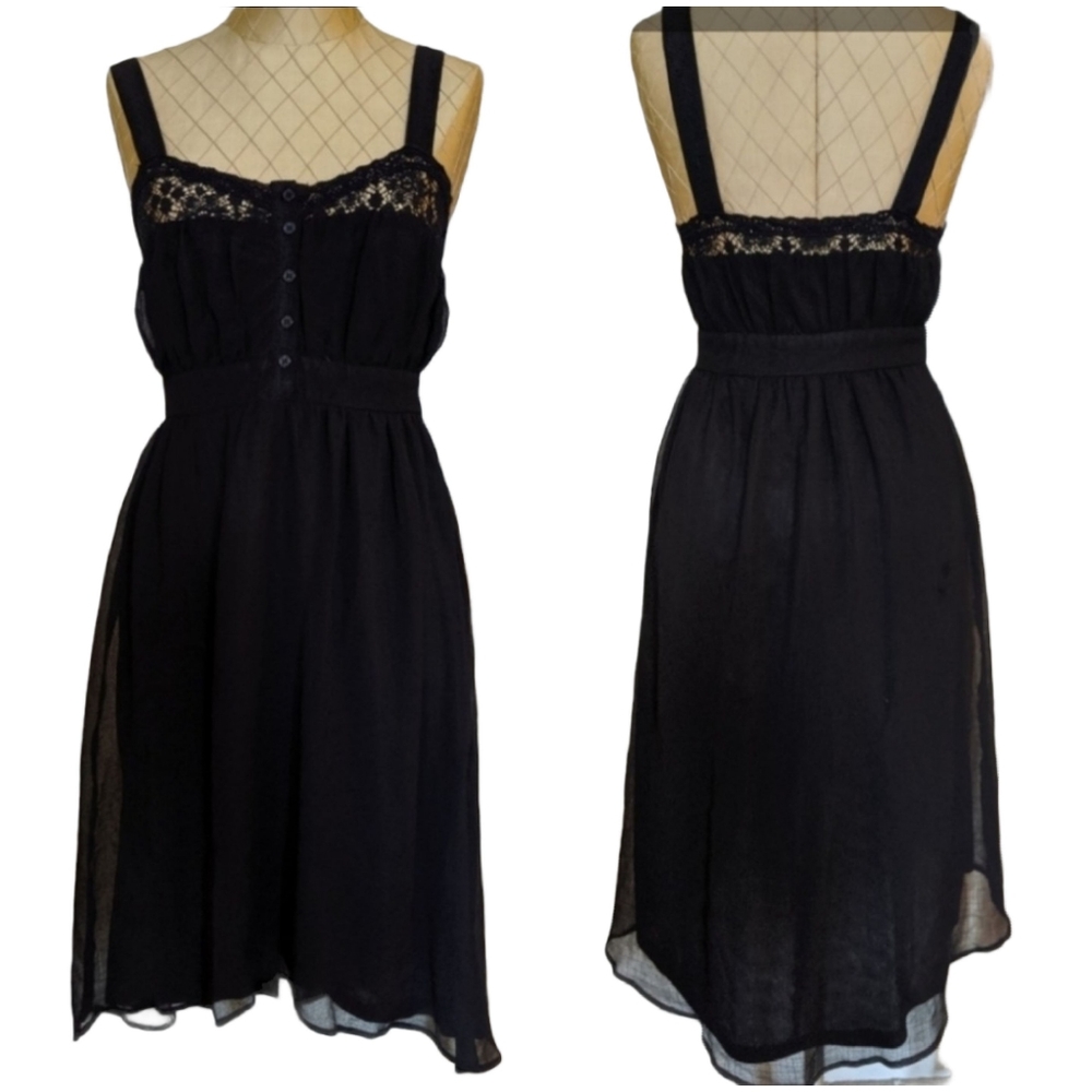 NWT Urban Outfitters Vampire Lace Trimmed High Low Black Dress Olivia Rodrigo